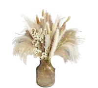 Bouquet De Fleurs Sechees Bouquets de Fleurs Naturelles séchées en Herbe Pampa « Ne m'oubliez Pas » for Salle Bain, Table à Manger, Centre, décorations for la Maison(79pcs)