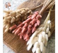Bouquet de fleurs séchées en forme d'herbe, 50 pièces, queue de lapin moelleuse, décor de mariage et de noël, Pampas naturel Boho, décoration de maison d'automne Yellow