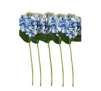 Bouquet de Fleurs séchées Exotique 19 "Fausse Tige d'hydratgea, 5pcs Bleu Doux Plantes artificielles pour Bouquet Maison de Mariage Table Centrale à la Maison intérieure
