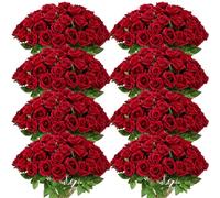 Bouquet de Fleurs séchées Exotique Bouquet de Rose Calme, 120 pièces de Fleurs artificielles, adaptées au Mariage en Famille, pièce maîtresse de Table de fête de mariée Gift de la Saint-Valentin (Pas