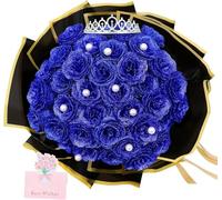 Bouquet de Fleurs séchées Exotiques Bouquet délicat de Roses étincelantes, 36 Fleurs artificielles, adaptées aux Cadeaux d'anniversaire d'anniversaire de Remise des diplômes, (Rose Rose Rose)