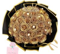 Bouquet de Fleurs séchées Exotiques Bouquet délicat de Roses étincelantes, 36 Fleurs artificielles, adaptées aux Cadeaux d'anniversaire d'anniversaire de Remise des diplômes, (Rose Rose Rose)