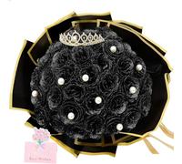 Bouquet de Fleurs séchées Exotiques Bouquet délicat de Roses étincelantes, 36 Fleurs artificielles, adaptées aux Cadeaux d'anniversaire d'anniversaire de Remise des diplômes, (Rose Rose Rose)