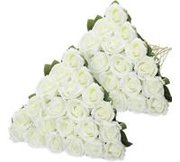 Bouquet de fleurs séchées exotiques Bouquet fantastique de roses, 40 pièces de fleurs artificielles, adaptées à la décoration de centre de mariage de mariage de la fête de la Saint-Valentin (pas de