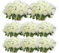 Bouquet de Fleurs séchées Exotiques Élégant Rose Longue Tige, 80pcs Fleur Artificielle, adaptée à la Fabrication de Douche Nuptiale de Mariage pour décoration de Table décoration pour la Maison (Pas