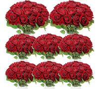 Bouquet de Fleurs séchées Exotiques Élégant Rose Longue Tige, 80pcs Fleur Artificielle, adaptée à la Fabrication de Douche Nuptiale de Mariage pour décoration de Table décoration pour la Maison (Pas