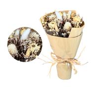 Bouquet de fleurs séchées - Jaune pastel & rose - Décoration boho durable avec des fleurs de paille, des Bunny Tails & plus. Parfait pour le mariage, la décoration de table, les fleurs cadeaux