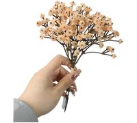 Bouquet de gypsophiles en plastique avec tiges flexibles pour décoration de table, comptoir de bar et décorations murales de galerie (orange clair)