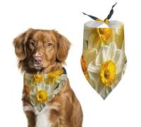 Bouquet de jonquilles bandanas pour chien pour nourrir et toiletter, bavoirs triangulaires lavables pour animaux domestiques pour chats et chiens