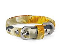 Bouquet de jonquilles Collier réglable doux et confortable avec boucle en métal pour animal domestique de petite et moyenne taille