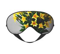 Bouquet de jonquilles imprimé comme de la soie masque pour les yeux confortable bandeau réglable doux masque pour les yeux pour dormir