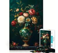 Bouquet de Luxe Intemporel Puzzle de 1000 pièces pour Adolescents Souvenirs, détente et Divertissement Cadeau saisonnier aux Contours Nets 50x75cm