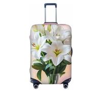 Bouquet de lys blancs housses de voyage élastiques anti-poussière et anti-rayures pour valises de 55,9 à 61 cm