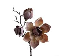 Bouquet de magnolia artificiel réaliste pour un style d'intérieur sans effort, parfait pour les salons, les chambres et les événements (curry foncé)