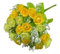 Bouquet de mariage en soie avec 21 roses en diamant pour arche de cérémonie, table et portrait (jaune)