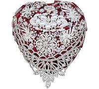 Bouquet De Mariée De Luxe en Argent, 18 Cm, Strass, Diamants, en Forme De Cœur, Fleurs Artificielles, Red