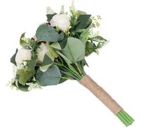 Bouquet de mariée - Roses artificielles, bouquet de mariage romantique rouge, idéal pour les cérémonies, les fêtes, les mariages et comme accessoire photo
