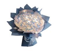 Bouquet de Papillons, Bouquet de papillons bricolage avec lumières LED, Matériaux de Fabrication de Bouquets avec Papier d'emballage, bouquet de fleurs artificielles, Cadeau Décoratif de Mariage