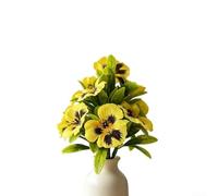 Bouquet de pensées artificielles faites à la main - 16 cm - Jaune | Détails faits à la main, design complexe, longueur totale de 16 cm, parfait pour les bouquets de bricolage