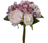 Bouquet de pivoines artificielles 30 cm rose - fleur artificielle stable et décorative pour la maison