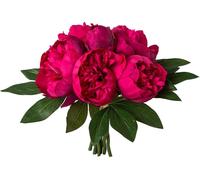 Bouquet de pivoines artificielles 32 cm en cerise et blanc - facile d'entretien & toujours en fleur