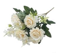 Bouquet de pivoines artificielles à 7 têtes, fleurs artificielles réalistes pour mariage, décoration d'intérieur, arrangement floral romantique dans un vase, blanc