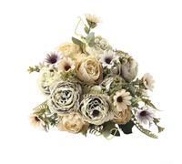 Bouquet de pivoines artificielles en plastique pour décoration intérieure, centre de table, réception de mariage, anniversaire, fête, espace de vie (couleur vintage)