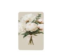 Bouquet de pivoines blanches avec ruban désodorisant pour voiture, 4 pièces, cartes parfumées à suspendre, cartes parfumées pour tablettes d'aromathérapie de voiture