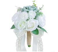 Bouquet de pivoines en soie bleu violet vert mariage pour décoration soie | Matériau en soie, couleurs vives, texture réaliste, élégant pour toutes les occasions, facile d'entretien
