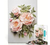 Bouquet de pivoines Puzzle de 1000 pièces pour Adolescents Jeu de logique et de réflexion Détente mentale Cadeau de Noël précis (50x75cm)