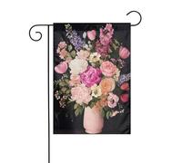 Bouquet de pivoines roses tulipes fleurs sauvages drapeau de jardin 30 x 45 cm vertical double face ferme vacances décorations extérieures drapeau de cour