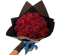 Bouquet de roses artificielles à paillettes à assembler soi-même - Roses artificielles rouges brillantes - Cadeaux d'amour pour la Saint-Valentin, un anniversaire de mariage, des fiançailles (12