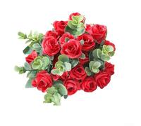 Bouquet de roses artificielles chic avec 10 fleurs, parfait pour toutes les occasions (grand rouge)
