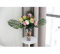 Bouquet de roses artificielles Décoration Fleurs artificielles Arbuste végétal Tiges Vase Coloré