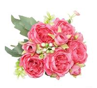 Bouquet de roses artificielles pour mariage et décoration d'intérieur, fabriqué avec de la soie et du plastique, fleurs réalistes qui ne nécessitent pas d'arrosage, pour décoration d'événement (rose