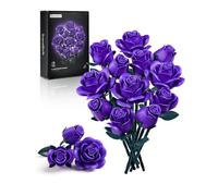 Bouquet de roses violettes, ensemble de 12 roses artificielles, cadeaux pour elle, hommes, premiers rendez-vous ou nouvelles relations, anniversaire, anniversaire, décoration d'intérieur gothique