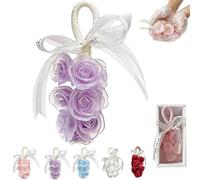 Bouquet de savon parfumé à la rose en cristal fait à la main sur une corde, pour se laver les mains et l'air frais, décoration d'intérieur exquise et choix de cadeau pour salle de bain et vacances