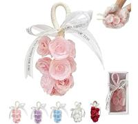 Bouquet de savon parfumé à la rose en cristal fait à la main sur une corde, pour se laver les mains et l'air frais, décoration d'intérieur exquise et choix de cadeau pour salle de bain et vacances