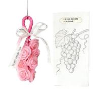 Bouquet de savons parfumés à la rose en cristal faits à la main, savon à la rose en cristal sur une corde, pétales de bain, pour se laver les mains et rafraîchir l'air (4)