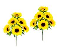 Bouquet de Tournesol Artificiel - Fleurs artificielles - Bouquet de Fleurs artificielles en Soie - Bouquet de Fleurs - Décoration d'automne - Décoration de Table - Fleurs d'été