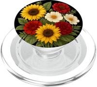 Bouquet de tournesols Dahlia et Cosmos Rustique Ferme d'été PopSockets PopGrip pour MagSafe
