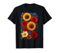 Bouquet de tournesols et de Coquelicots Graphiques d'été Rustique T-Shirt