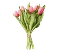 Bouquet de tulipes artificielles décoratives avec 7 tiges pour mariage et maison, fausses tulipes réalistes qui restent vives sans arrosage (violet clair)