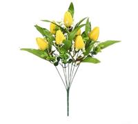 Bouquet de tulipes en plastique pour décoration d'intérieur, photographie, décoration de cérémonie de mariage (jaune)