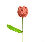 Bouquet de tulipes tissées à la main, 1 paquet de fleurs artificielles en fil de crochet, design nécessitant peu d'entretien, décoration vivante, décoration d'intérieur, salon et chambre à coucher