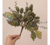 Bouquet d'éryngium artificiel : fleurs artificielles vibrantes pour décoration d'intérieur, bureau, centres de table de mariage et arrangements de fête, fleurs artificielles en plastique (vert)