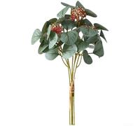 Bouquet d'eucalyptus artificiel conçu avec une texture réaliste et des veines détaillées pour une décoration contemporaine de maison et d'événement (rose)