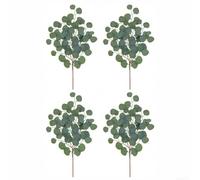 Bouquet d'eucalyptus artificiel d'automne, branches de feuilles d'eucalyptus d'automne artificielles en soie, pour décoration de festival d'automne (givré blanc)