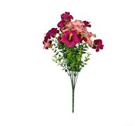 Bouquet d'eucalyptus artificiel et gloire du matin pour balustrades d'escalier extérieures, balcon, garde-corps, bordure de passerelle (rose + rouge)