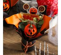 Bouquet d'Halloween - Arrangement de fausses plantes, pièce centrale florale d'automne | Groupe de citrouilles avec fleurs d'automne artificielles, affichage décoratif effrayant pour salon